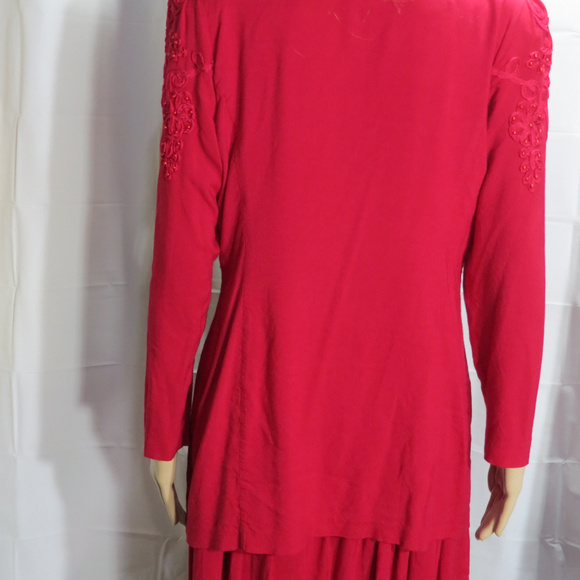 Fancy Red Beaded Dress - Picture 4 of 5